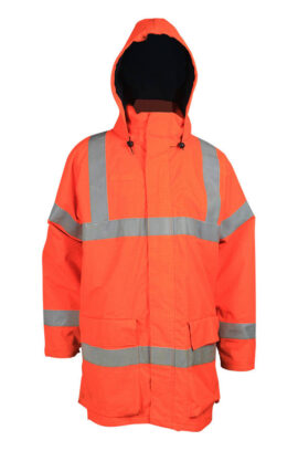 Высокая видимость оранжевый Анти-статические куртка с капюшоном